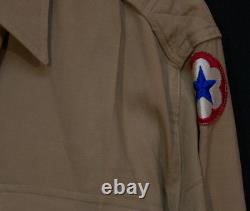 WWII US 9th Army Air Force & Service Forces Khaki Officers Grade Shirt, Patches