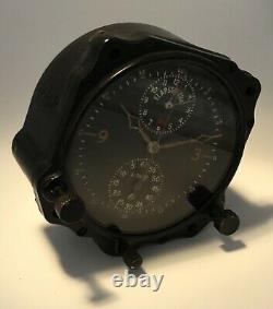 WWII US ARMY AIR CORPS JAEGER 8 Day Manual COCKPIT CLOCK AIRCRAFT CHRONOGRAPH