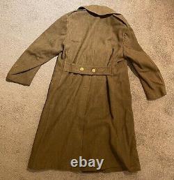 WWII US ARMY AIR CORPS M1938 GREATCOAT OVERCOAT- MEDIUM 40R, & 1944 Train Sched