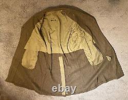 WWII US ARMY AIR CORPS M1938 GREATCOAT OVERCOAT- MEDIUM 40R, & 1944 Train Sched