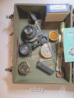 WWII US ARMY AIR FORCES Camera Gun Sight Aiming Point Storage Case With Lenses +