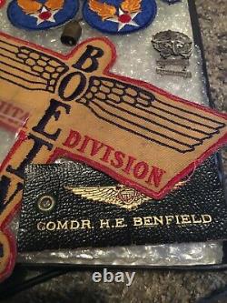 WWII US ARMY AIR FORCE USAAF GROUPING patches, pins, dog tags, DUI and more