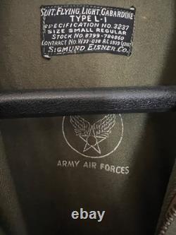 WWII US ARMY AIR FORCE USAAF TYPE L-1 FLYING LIGHT GABARDINE FLIGHT SUIT Small R