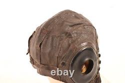 WWII US Army Air Corp A11 Flight Helmet Size M Soft Leather