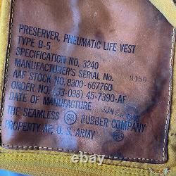 WWII US Army Air Corp B-5 Life Vest Preserver Dated 1945
