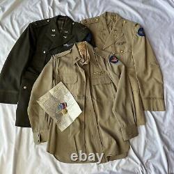 WWII US Army Air Corp Named Pilot Uniform Group 3 Sterling Wings Bullion Patches