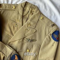 WWII US Army Air Corp Named Pilot Uniform Group 3 Sterling Wings Bullion Patches