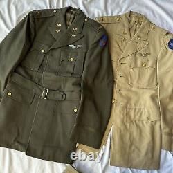 WWII US Army Air Corp Named Pilot Uniform Group 3 Sterling Wings Bullion Patches