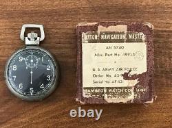 WWII US Army Air Corp Navigation Ground Speed Stop Watch HAMILTON WATCH CO