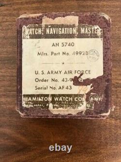 WWII US Army Air Corp Navigation Ground Speed Stop Watch HAMILTON WATCH CO