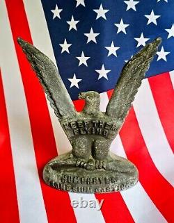 WWII US Army Air Corp Paperweight Keep'em Flying Victory Eagle Figurine Metal