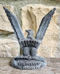 WWII US Army Air Corp Paperweight Keep'em Flying Victory Eagle Figurine Metal