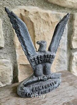 WWII US Army Air Corp Paperweight Keep'em Flying Victory Eagle Figurine Metal