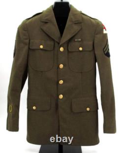 WWII US Army Air Corp Wool Jacket Olive 9th Army Utah Beach Northeast Europe 35L