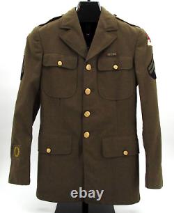WWII US Army Air Corp Wool Jacket Olive 9th Army Utah Beach Northeast Europe 35L