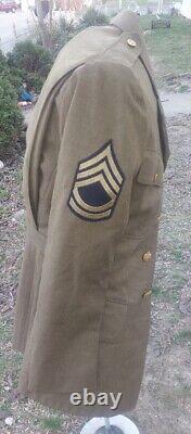 WWII US Army Air Corps 4 Pocket Jacket Size 36l Boullion Bullion Patch Laundry #