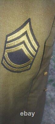 WWII US Army Air Corps 4 Pocket Jacket Size 36l Boullion Bullion Patch Laundry #