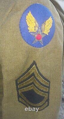 WWII US Army Air Corps 4 Pocket Jacket Size 36l Boullion Bullion Patch Laundry #