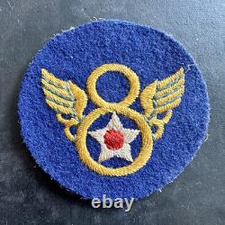 WWII US Army Air Corps 8th Div Theatre Made Felt Patch Original