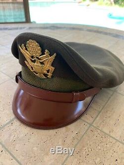 WWII US Army Air Corps AAF Bancroft Flighter Crusher Cap Sz 7-1/8 Super Clean