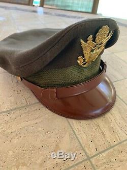 WWII US Army Air Corps AAF Bancroft Flighter Crusher Cap Sz 7-1/8 Super Clean