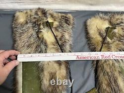 WWII US Army Air Corps ARCTIC Fox Fur MITTENS GLOVES Great shape Size LARGE Men