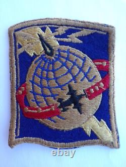 WWII US Army Air Corps Airways Communications Service Patch Felt Gold Variation