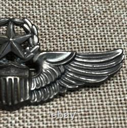 WWII US Army Air Corps Command Pilot Wings 3 N. S. Meyer Sterling Clasp Back