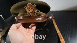 WWII US Army Air Corps Force Officer Crusher Hat Visor by Knox