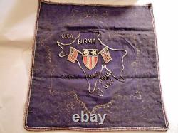 WWII US Army Air Corps Hump Pilot Souvenir Pillow Cover from Burma C-1