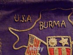 WWII US Army Air Corps Hump Pilot Souvenir Pillow Cover from Burma C-1