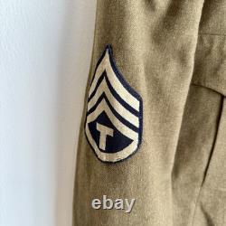 WWII US Army Air Corps Ike Jacket Uniform Patches Size 42 XL