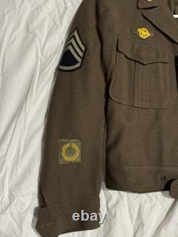 WWII US Army Air Corps Ike Uniform Cap Wool 9th Division Patch Australian Sz 38S