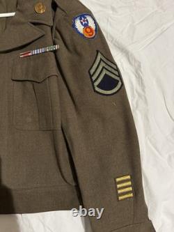 WWII US Army Air Corps Ike Uniform Cap Wool 9th Division Patch Australian Sz 38S