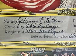 WWII US Army Air Corps Named Soldiers Framed Service Certificate