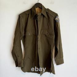 WWII US Army Air Corps Officers Shirt Patched Felt 4th AAC