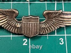 WWII US Army Air Corps Pilot Wings Chained Bracelet Sterling