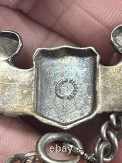 WWII US Army Air Corps Pilot Wings Chained Bracelet Sterling