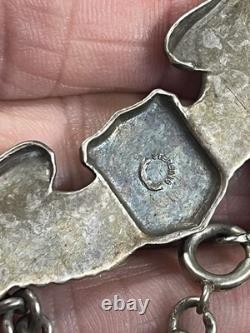 WWII US Army Air Corps Pilot Wings Chained Bracelet Sterling
