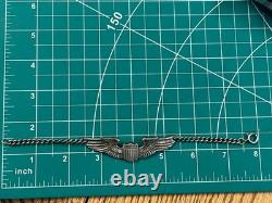 WWII US Army Air Corps Pilot Wings Chained Bracelet Sterling