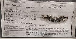 WWII US Army Air Corps Pilots wings Myers Original full-size 90° pinback estate