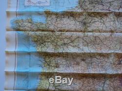 WWII US Army Air Corps Silk Escape Map Zones France Belgium Switzerland 1944 (A)