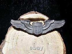 WWII US Army Air Corps Sterling Silver Pilot Wings 3 Pin Meyer Original WW2 20g