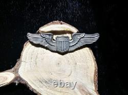 WWII US Army Air Corps Sterling Silver Pilot Wings 3 Pin Meyer Original WW2 20g