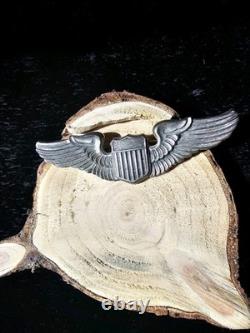 WWII US Army Air Corps Sterling Silver Pilot Wings 3 Pin Meyer Original WW2 20g
