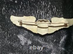 WWII US Army Air Corps Sterling Silver Pilot Wings 3 Pin Meyer Original WW2 20g