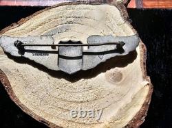 WWII US Army Air Corps Sterling Silver Pilot Wings 3 Pin Meyer Original WW2 20g