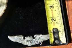 WWII US Army Air Corps Sterling Silver Pilot Wings 3 Pin Meyer Original WW2 20g