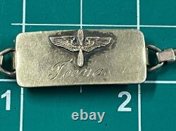 WWII US Army Air Corps Sweetheart Bracelet 025 Gold on Sterling