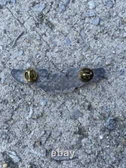 WWII US Army Air Force 3 Sterling Silver Amcraft Snowflake Observer Wings Pin
